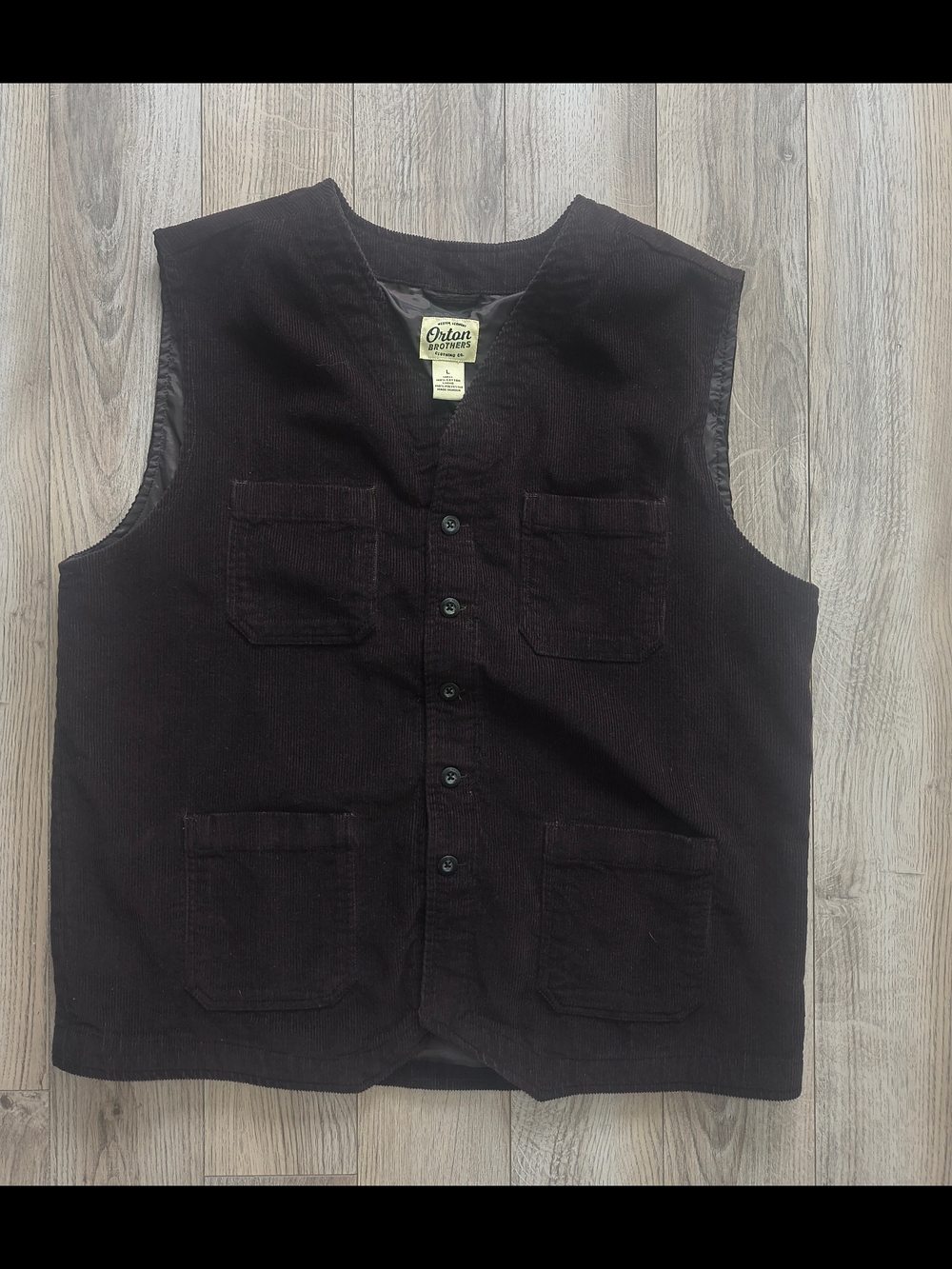 Men's Corduroy Vest in Deep Brown